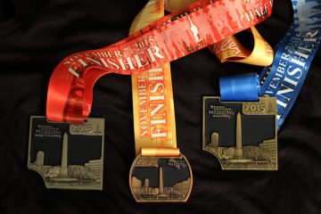 The 2015 Indianapolis Monumental Marathon, Half Marathon and 5k Medals are in!